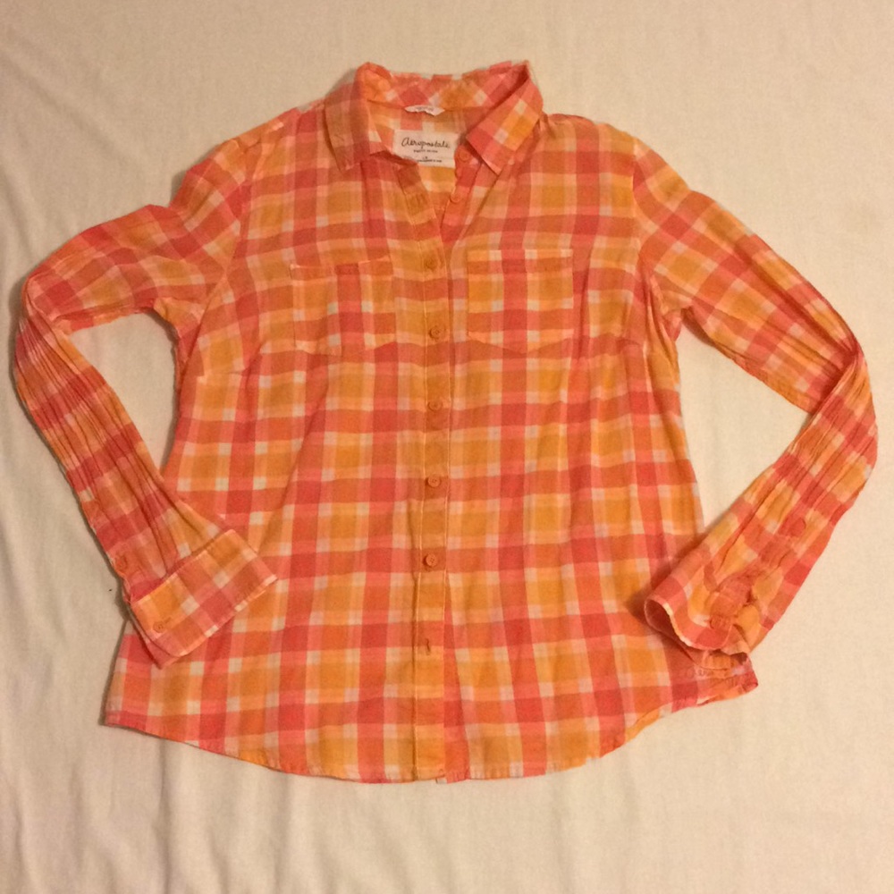 Aeropostale PLAID BOYFRIEND BUTTON-DOWN SHIRT